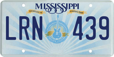 MS license plate LRN439