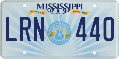 MS license plate LRN440