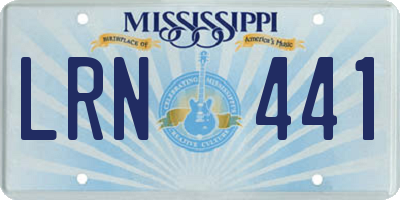 MS license plate LRN441