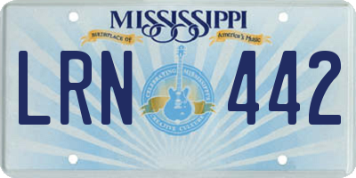 MS license plate LRN442