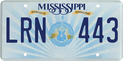 MS license plate LRN443