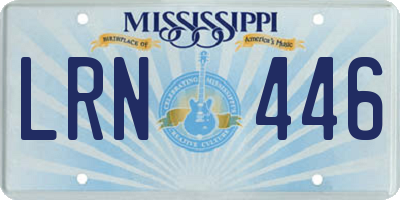 MS license plate LRN446
