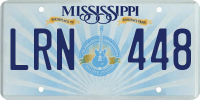 MS license plate LRN448