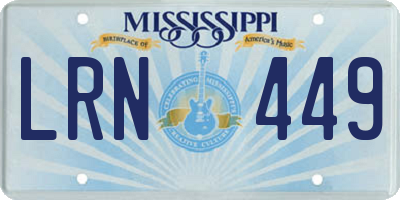 MS license plate LRN449