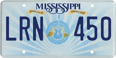 MS license plate LRN450