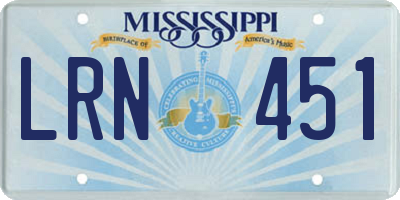 MS license plate LRN451