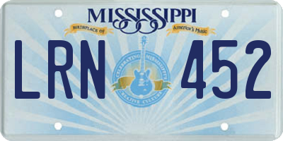 MS license plate LRN452