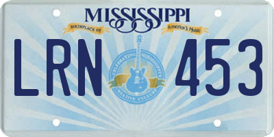 MS license plate LRN453