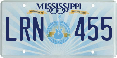 MS license plate LRN455