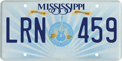 MS license plate LRN459