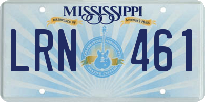 MS license plate LRN461