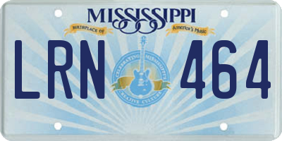 MS license plate LRN464