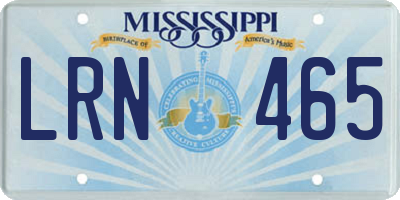 MS license plate LRN465