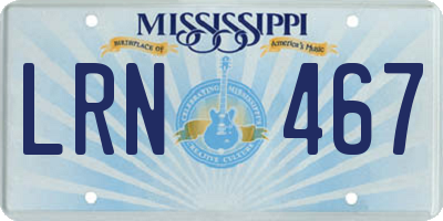 MS license plate LRN467
