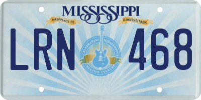MS license plate LRN468