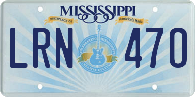 MS license plate LRN470