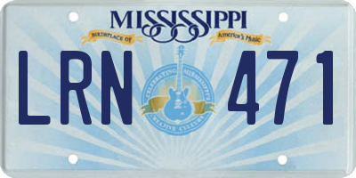 MS license plate LRN471