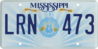 MS license plate LRN473