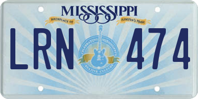 MS license plate LRN474