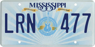 MS license plate LRN477