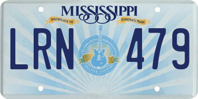 MS license plate LRN479