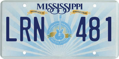MS license plate LRN481