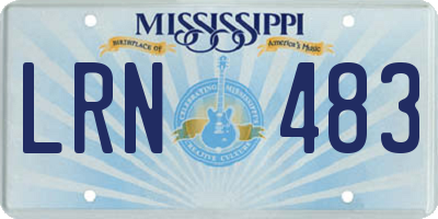 MS license plate LRN483