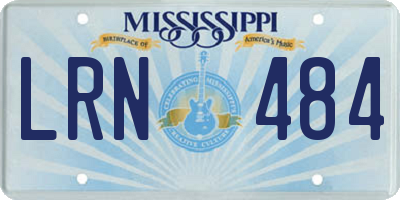 MS license plate LRN484