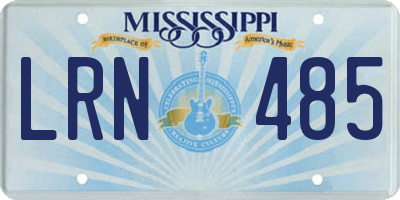 MS license plate LRN485