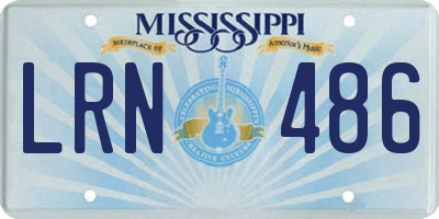 MS license plate LRN486