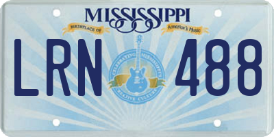 MS license plate LRN488