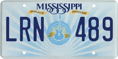 MS license plate LRN489