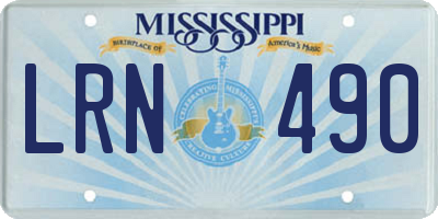 MS license plate LRN490