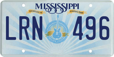 MS license plate LRN496