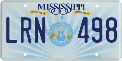 MS license plate LRN498