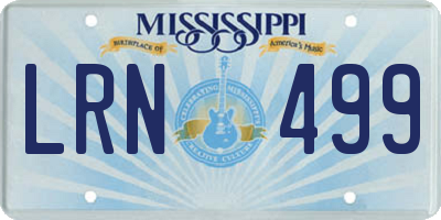 MS license plate LRN499