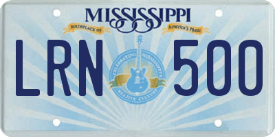 MS license plate LRN500