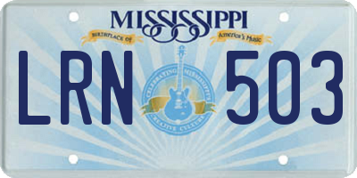 MS license plate LRN503