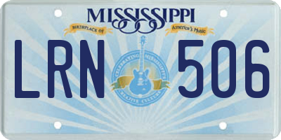 MS license plate LRN506