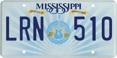 MS license plate LRN510