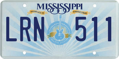 MS license plate LRN511