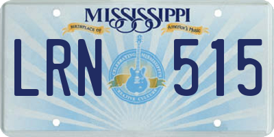 MS license plate LRN515