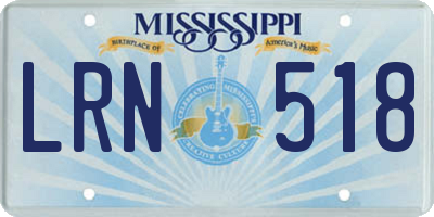 MS license plate LRN518
