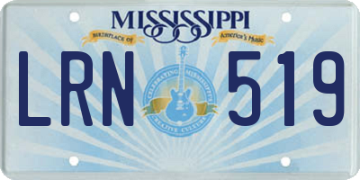 MS license plate LRN519