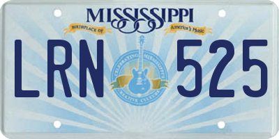 MS license plate LRN525
