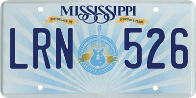 MS license plate LRN526