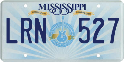 MS license plate LRN527