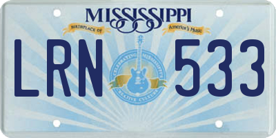 MS license plate LRN533
