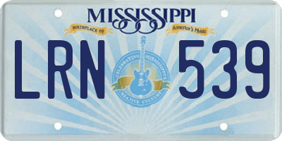 MS license plate LRN539