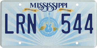 MS license plate LRN544